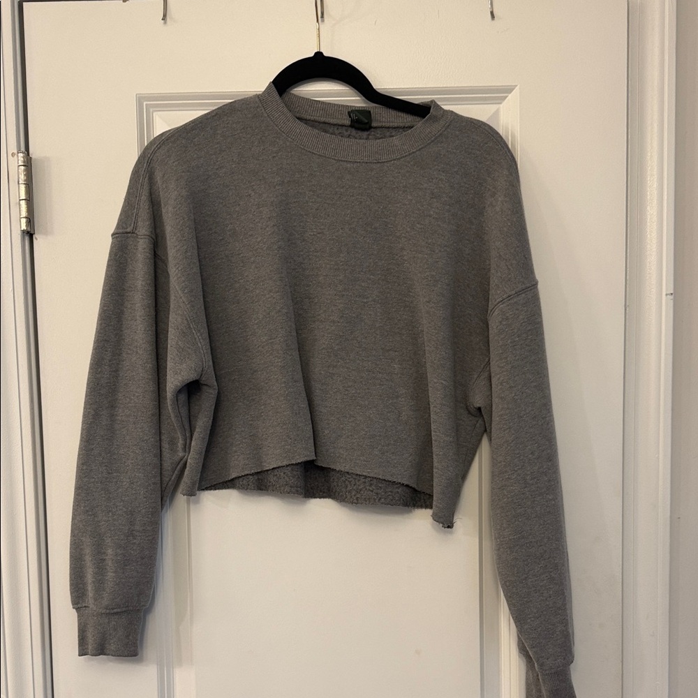 Target Gray Long Sleeve Cropped Top